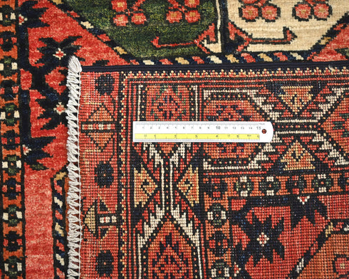 3x4 Rust Ersari Afghan Hand Knotted Veg Dye Wool Area Rug